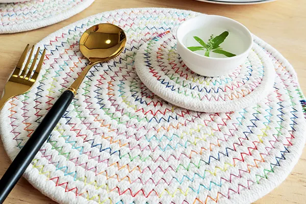 Disc Woven Ribbon Placemat ZJBZ005