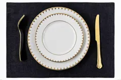 Wholesale solid color linen placemats, non slip and heat-insulating fabric table mats can be customized