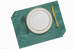 Wholesale solid color linen placemats, non slip and heat-insulating fabric table mats can be customized