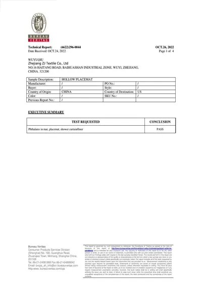 Patent and testing reports